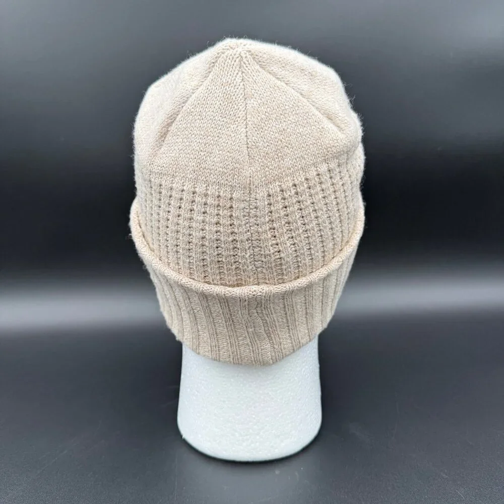 Columbia Beanie Hat Loma Vista Womens Ribbed Knit Dark Stone Cream - Picture 4 of 9